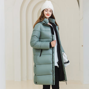 Women’s Long Hooded Winter Coat – Warm Cotton Jacket with Pockets for Cold Weather My Store  37.62