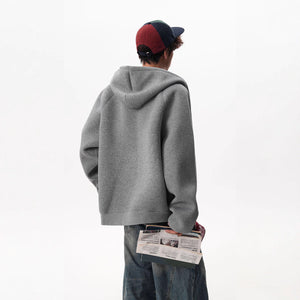 Men’s Contrast Zipper Hooded Cardigan My Store 