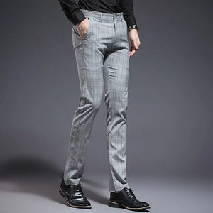 Slim Fit Plaid Pants My Store 