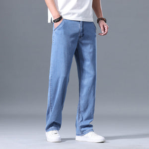 Men’s Lyocell Jeans - Loose Straight Casual My Store  40.63