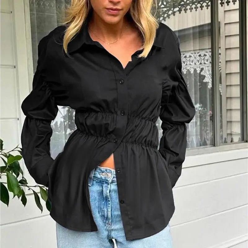 Pleated Button Top My Store 