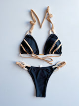 Women’s Lace-Up Bikini - Solid Color Swimsuit My Store  26.49