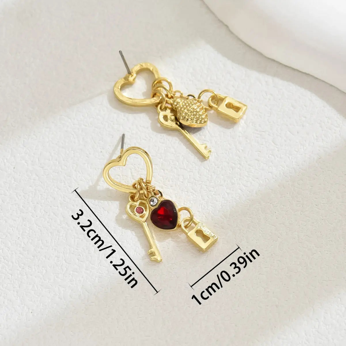 Simple Love Diamond Lock Earrings My Store 