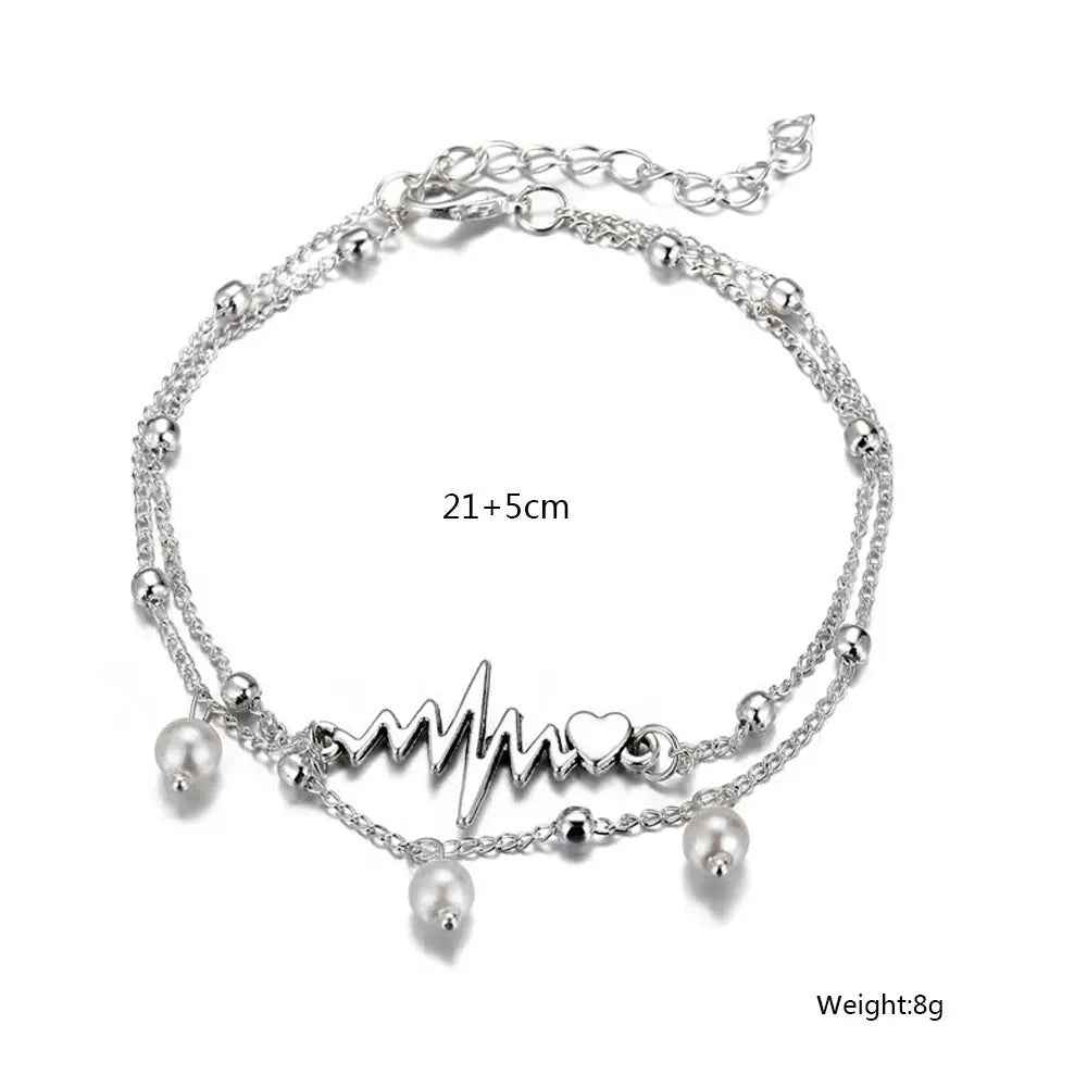 Double Layer Pearl Anklet My Store 