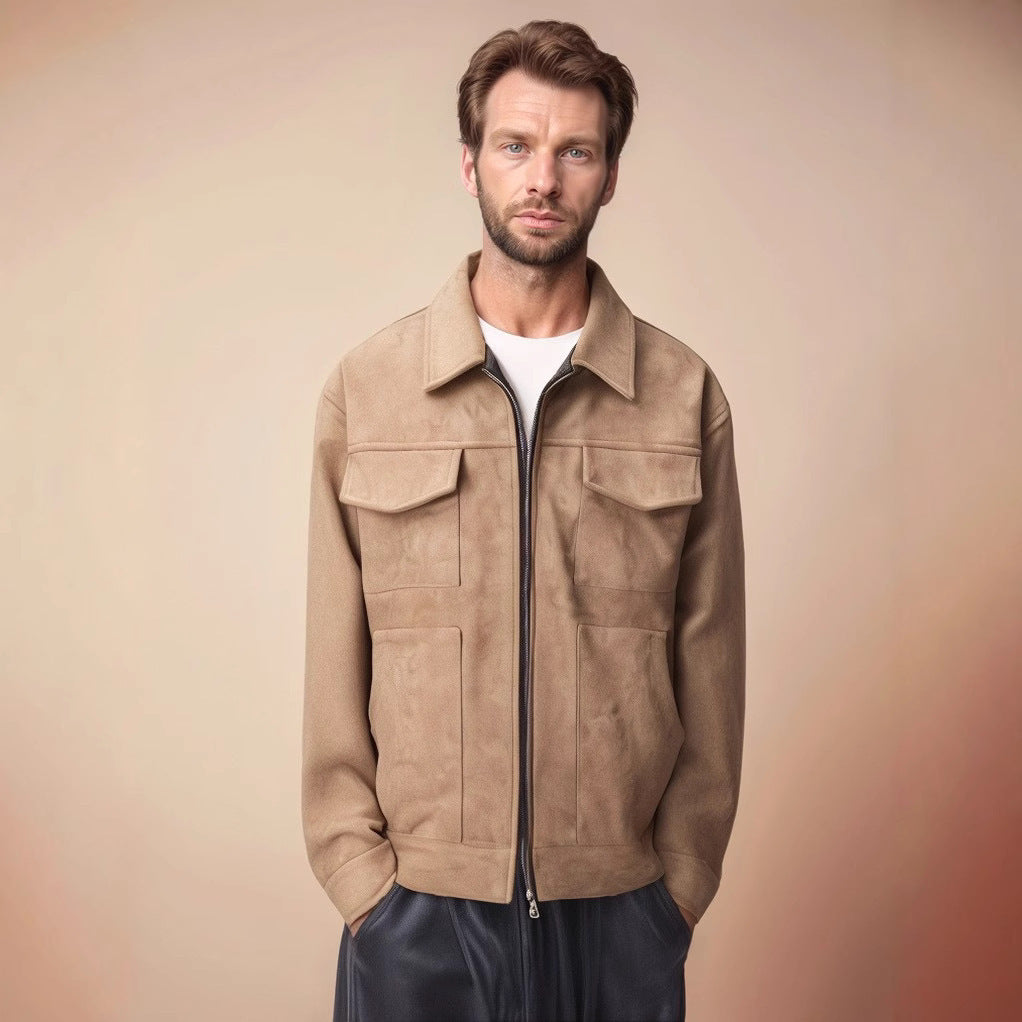 Men’s Fur Zipper Big Pocket Jacket Coat – Warm Winter Streetwear My Store 
