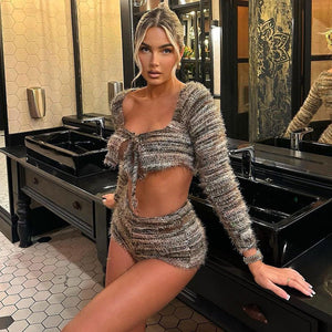 Women’s Two-Piece Suit - Hollow Strap Fashion My Store 
