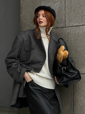 Mid-Length Double-Breasted British-Style Wool Coat MRC STORE 