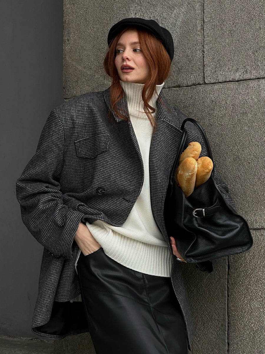 Mid-Length Double-Breasted British-Style Wool Coat MRC STORE 