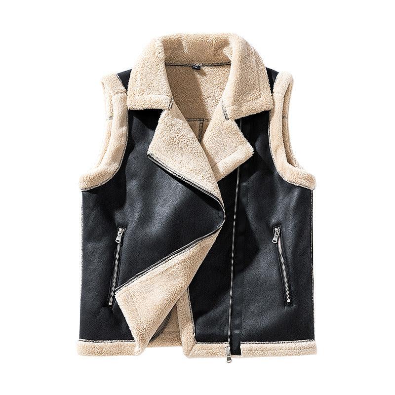 Lambswool Fleece lined Winter Vest Thickened Casual Cardigan My Store 