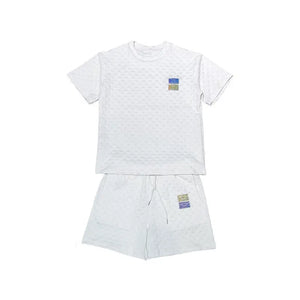 Waffle Short Sleeve Shorts Set My Store 