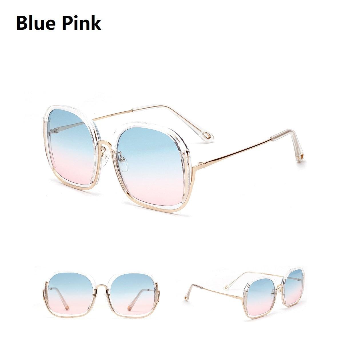 Colorful Fashionable Large Half-Frame Sunglasses – UV400 Protection My Store  19.59