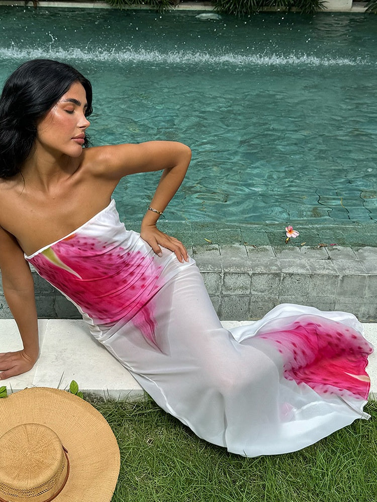 Women’s Chiffon Dress - Off-Shoulder Tube Long My Store  27.73