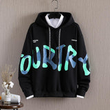 Printed Letter Loose Casual Hoodie – Long-Sleeved Cotton Pullover for Autumn My Store  30.93