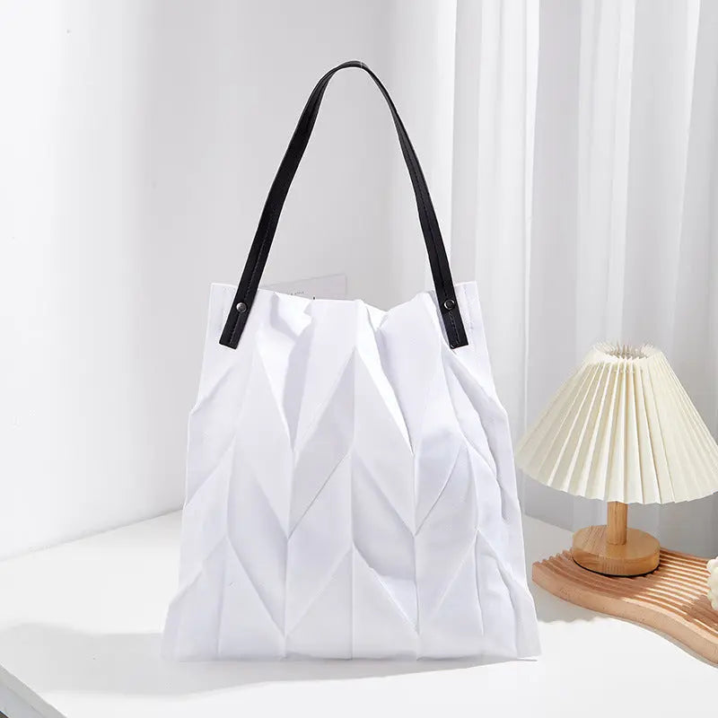 Pleated Shoulder Lightweight Bucket Bag My Store  20.71