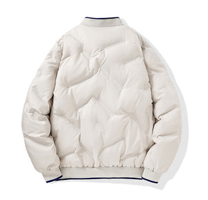 White puffer jacket on a white background