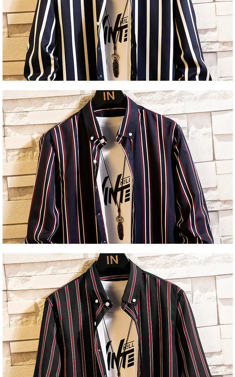 Slim Striped Cardigan Shirt My Store 