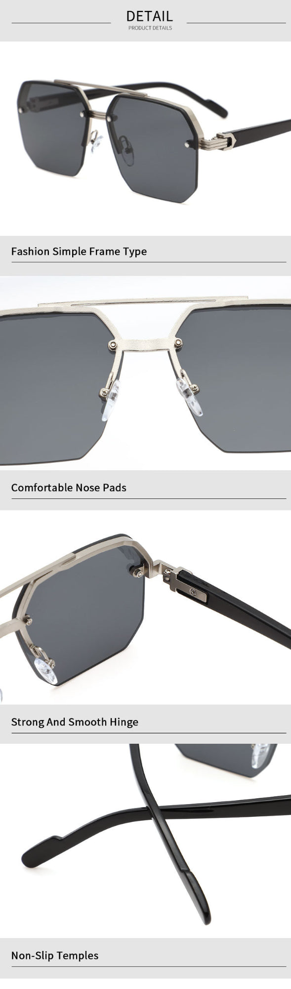 Men’s Fashion Sunglasses - Versatile Silver Gold My Store 
