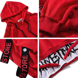 Two-Piece Hooded Sweater with Ribbon Belt – Unisex Youth Fashion My Store 