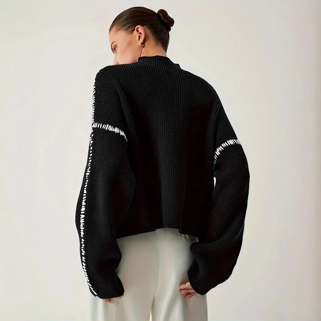 Women’s Black Round Neck Long Sleeve Top My Store 
