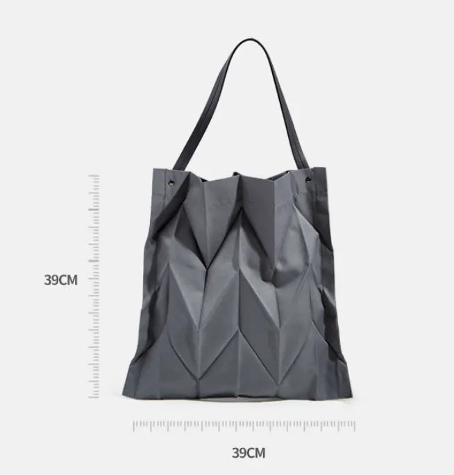 Pleated Shoulder Lightweight Bucket Bag My Store 