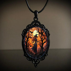 Vintage Gothic Halloween Pendant Necklace - Unisex Electroplated Alloy Design My Store 