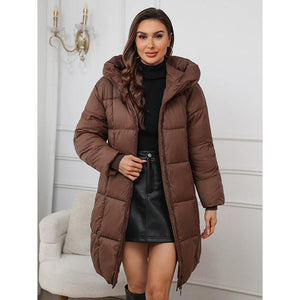 Mid Length Plus Size Hooded Cotton Coat My Store 