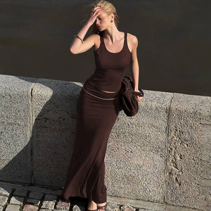 Women’s Vest Skirt Suit - Slim Pleated Set My Store 
