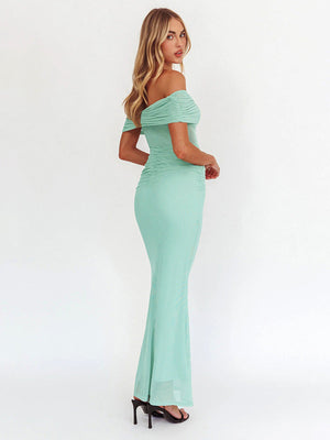 Women’s Backless Dress - Off-Shoulder Sheath My Store 