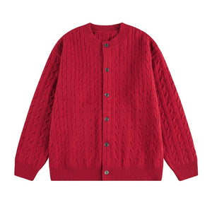 Unisex Twisted Solid Color Sweater Cardigan MRC STORE  82.99