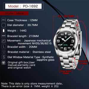 PAGANI DESIGN PD-1692 Men’s Stainless Steel Automatic Watch My Store 