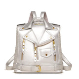 Trendy Leather Textured Jacket Backpack My Store  48.02