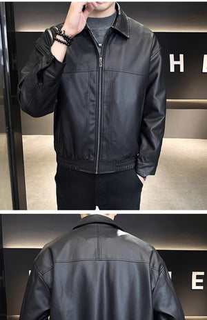 Men's Retro Leather Motorcycle Coat MRC Store 