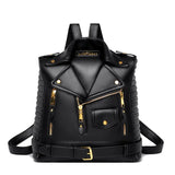 Trendy Leather Textured Jacket Backpack My Store  48.02