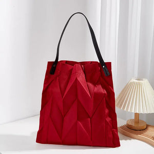 Pleated Shoulder Lightweight Bucket Bag My Store  20.71