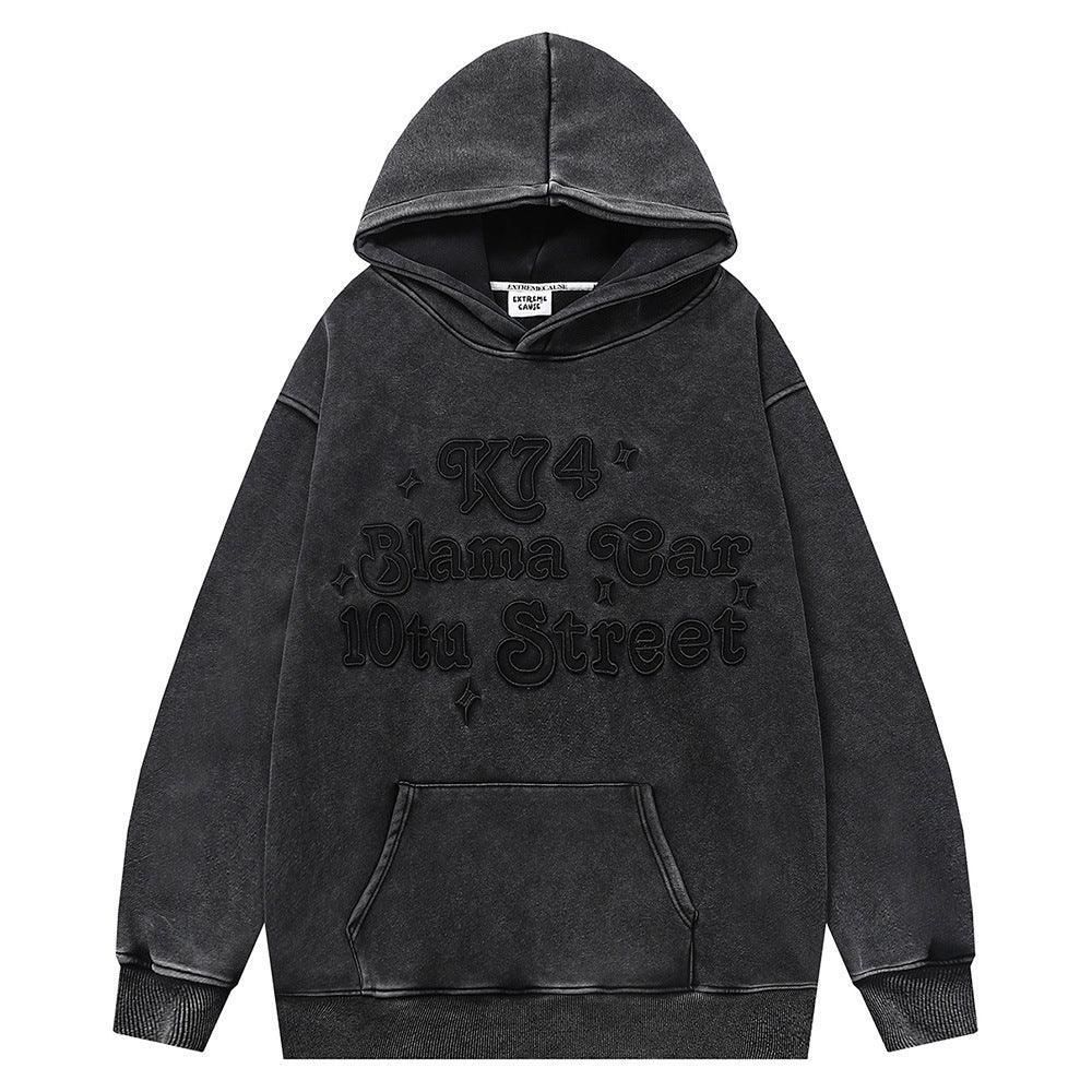 Distressed Fleece-lined essential Hoodie - MRC STORE