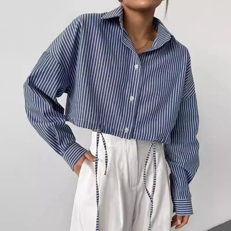 Cropped Striped Fashion Shirt My Store 