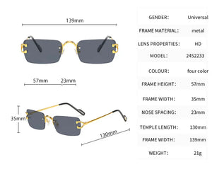 Frameless Personality Square Sunglasses My Store 