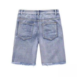 Men’s Ripped Shorts - Hip Hop Denim Blue My Store 