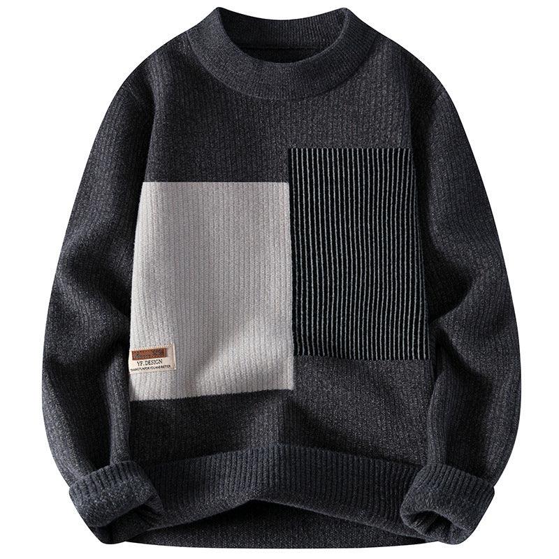 Men's Contrast Panel Knit Sweater – Perfect for Autumn and Winter My Store 