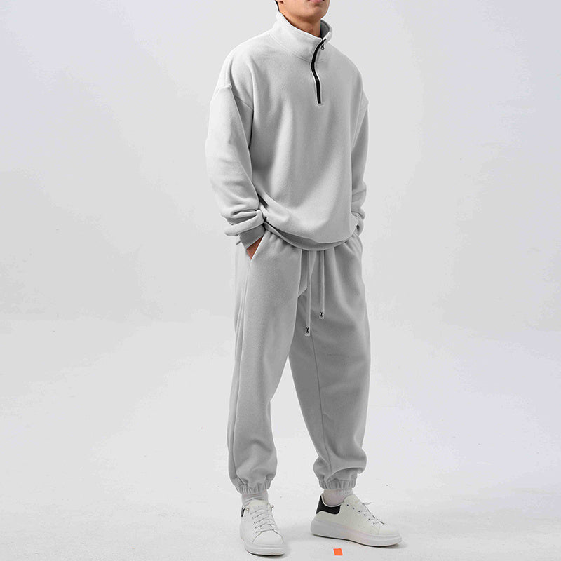 Men’s Wide Loose Fleece Sports Suit Set Sweatshirt,Sweatpants - Ultimate Comfort and Style