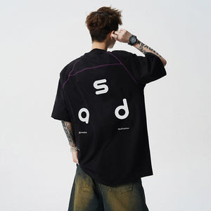 Men’s Cotton T-Shirt - Letter Print Short Sleeve My Store  58.49