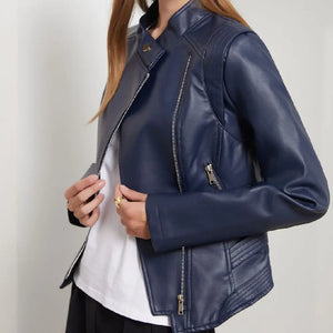 Slim Fit PU Leather Coat My Store 