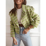 Tailored Plaid Woolen Coat My Store  28.49