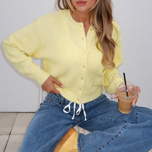 Trendy Buttoned Cardigan Sweater MRC STORE 