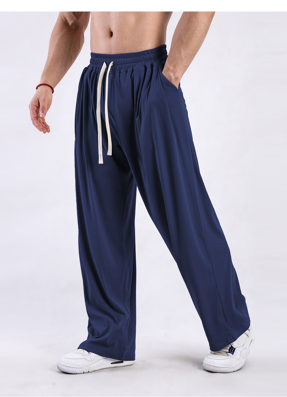 Men’s Wide-Leg Pants - Draping Casual Trousers My Store 