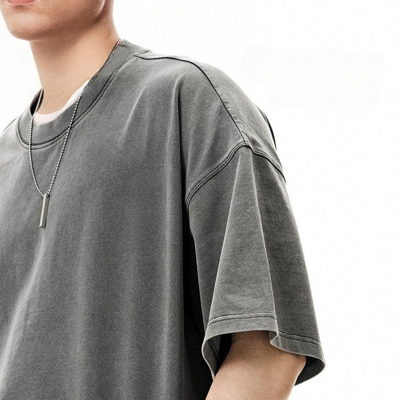 Men's Cotton Washed-out Vintage Trendy Brand T-shirt My Store 