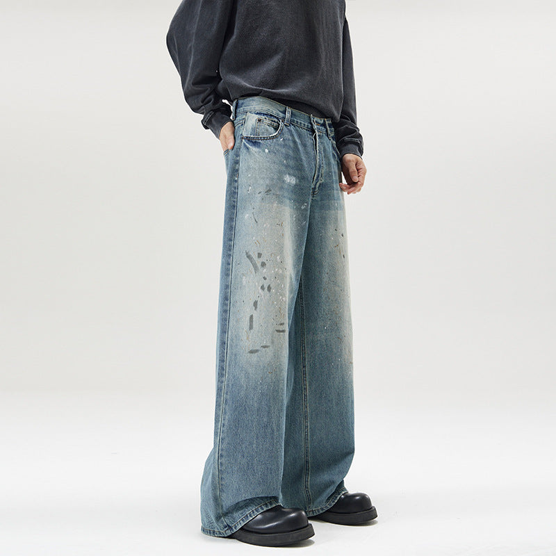 Men’s Loose Jeans - Splash-Ink Washed Style My Store 