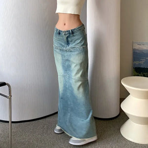 Slimming Denim Fishtail Skirt My Store 