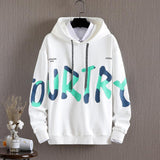 Printed Letter Loose Casual Hoodie – Long-Sleeved Cotton Pullover for Autumn My Store  30.93