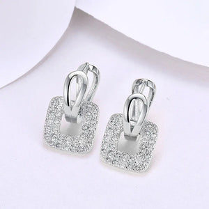 European Zircon Square Studs My Store 